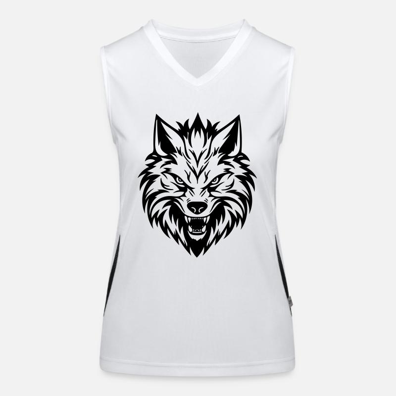 Wolf Funktionelles Kontrast-Tank Top für Frauen