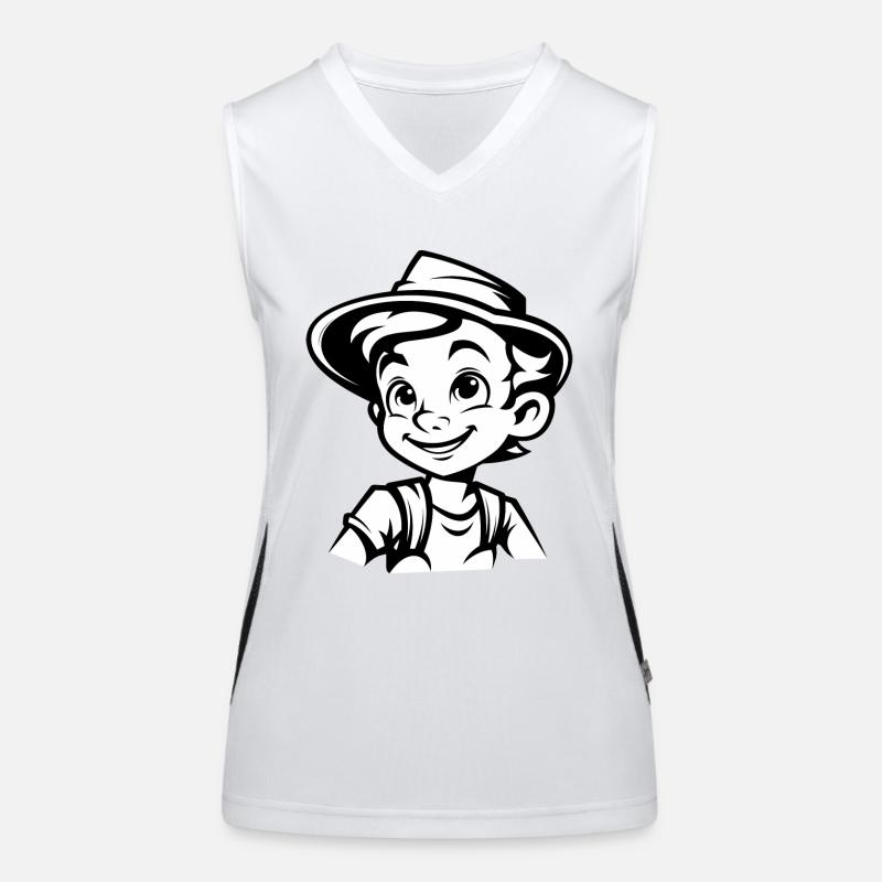 der Cartoon Junge Funktionelles Kontrast-Tank Top für Frauen