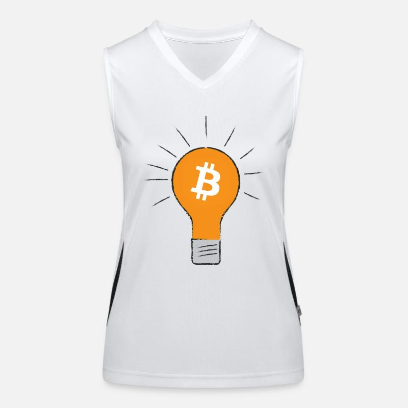 Bitcoin light bulb idea Women's Functional Contrast Tank Top
