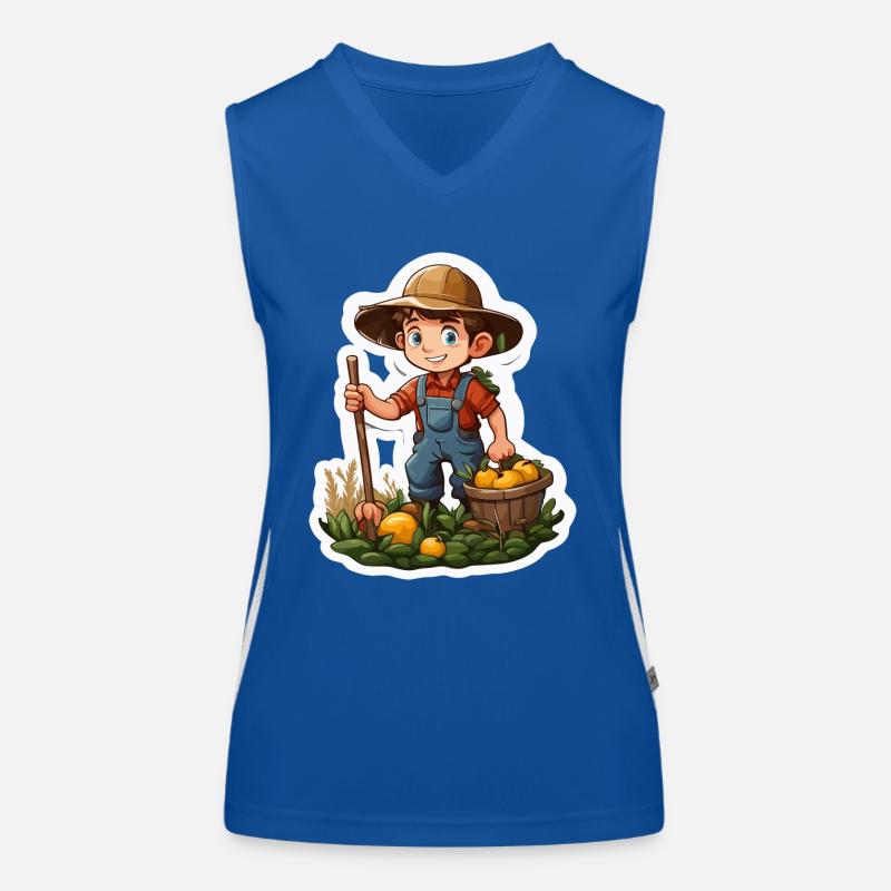 Farmer / Bauer / Ernte / Anbau / Bauernhof / Erde Funktionelles Kontrast-Tank Top für Frauen