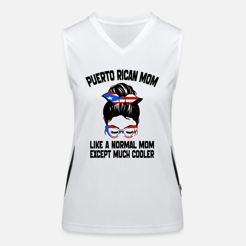 Puerto-ricanische Mutter wie eine normale Mutter Muttertag Funktionelles Kontrast-Tank Top für Frauen