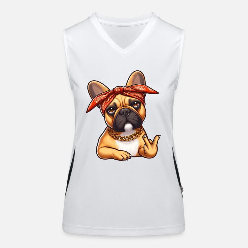 Frenchie Der Rapper Funktionelles Kontrast-Tank Top für Frauen