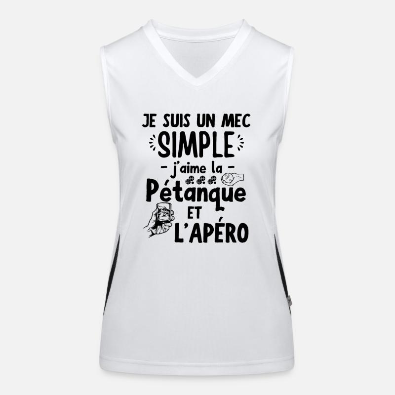 Mec simple apéro apéritif pétanque Débardeur respirant contrasté Femme
