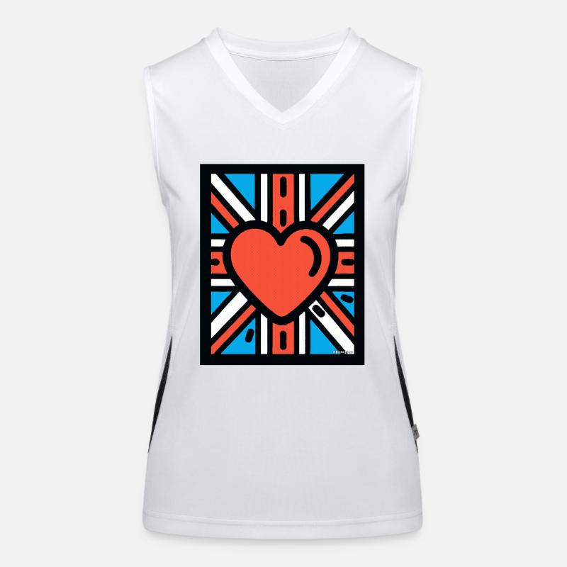 Britpop Heart Women's Functional Contrast Tank Top