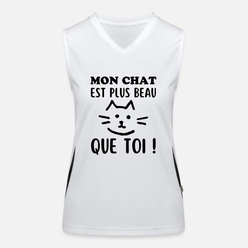 Mon Chat doux est plus beau que toi Débardeur respirant contrasté Femme