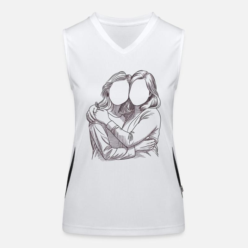 Sister Love Intimate Hug Artwork Women's Functional Contrast Tank Top