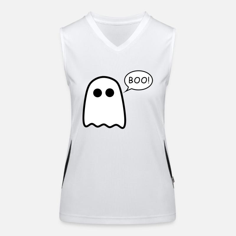 Boo Geist Halloween Gespenst Design Geschenk Funktionelles Kontrast-Tank Top für Frauen