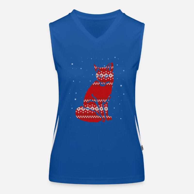 Weihnachten Fuchs - Strick Effekt Funktionelles Kontrast-Tank Top für Frauen