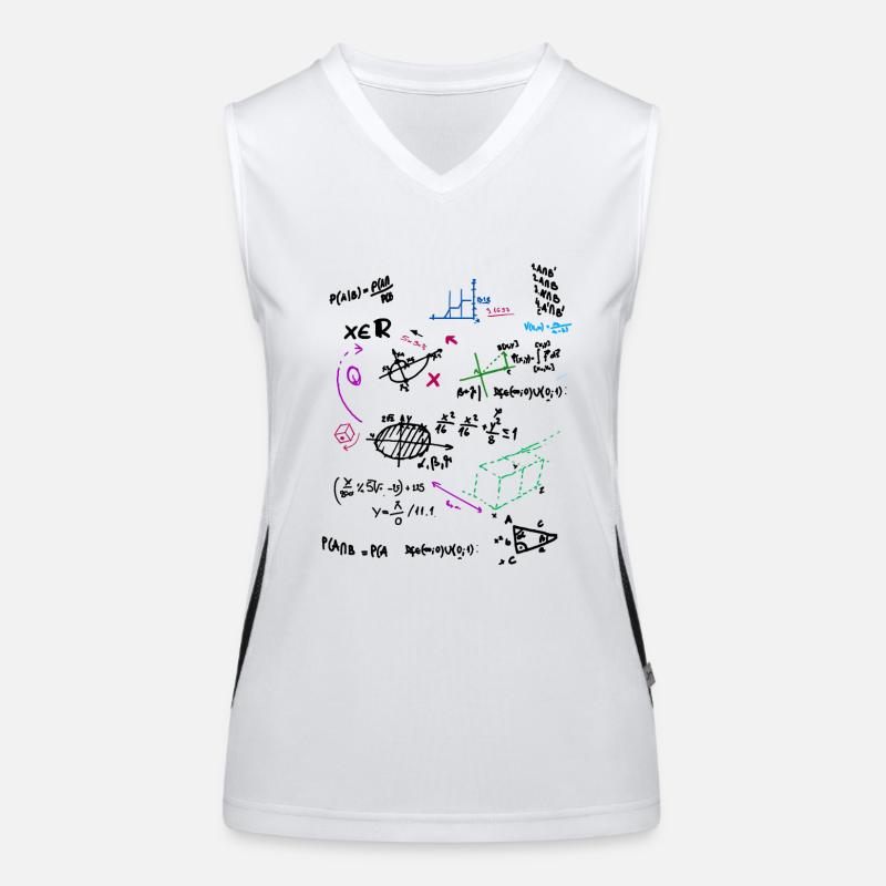 Math complexe tableau mathématique avec des formules Débardeur respirant contrasté Femme