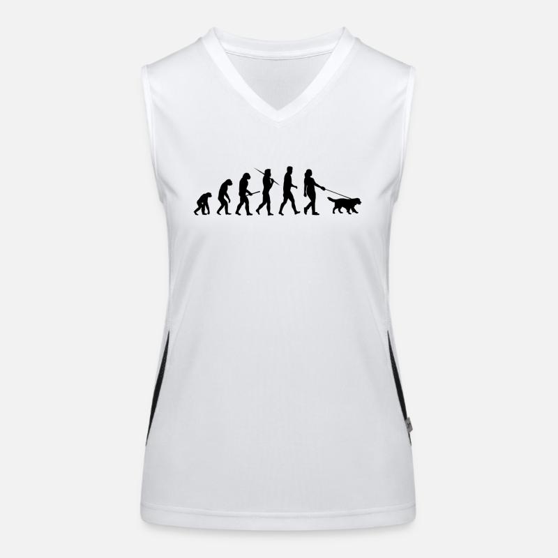Evolution Walking Dog Geschenk Funktionelles Kontrast-Tank Top für Frauen