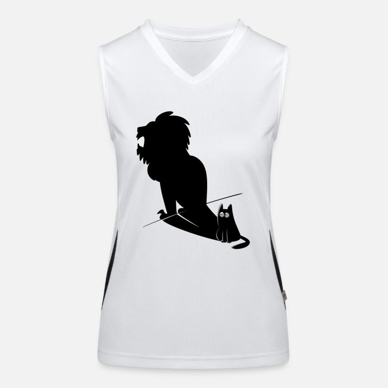 Chat à fourrure &Lion Shadow Design Débardeur respirant contrasté Femme