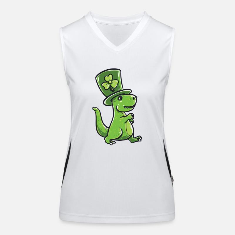 St Patrick's day outfit T-Rex gift beer Ireland Women's Functional Contrast Tank Top