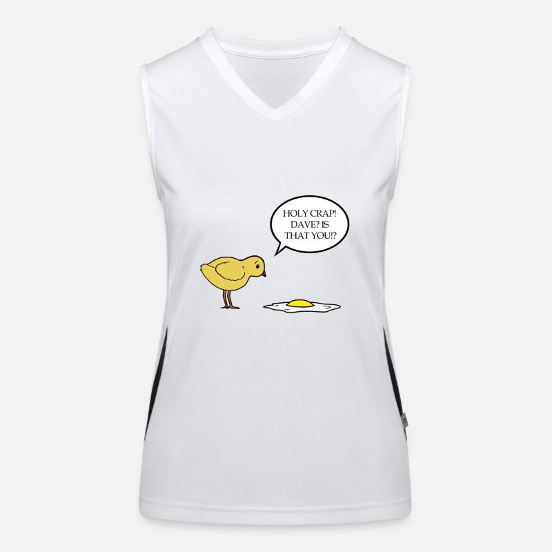 Holy Crap! Dave? is that you - chick fried eggs Women's Functional Contrast Tank Top