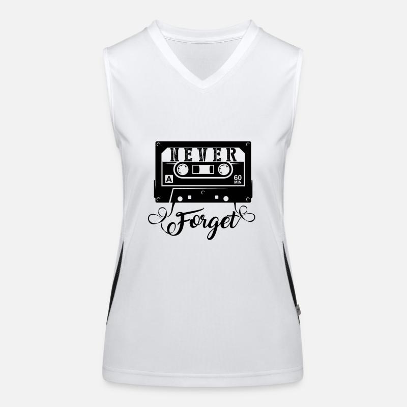 NEVER FORGET - Kassette Retro Geschenk Funktionelles Kontrast-Tank Top für Frauen