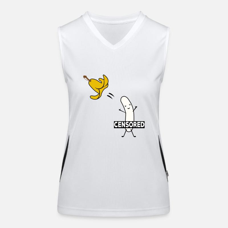 STRIPTEASE BANANA LUSTIGE COMIC Funktionelles Kontrast-Tank Top für Frauen