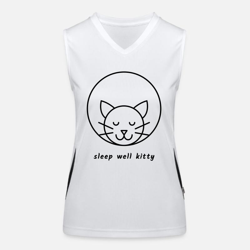 Sleep well kitty - Women's Functional Contrast Tank Top - white/black
