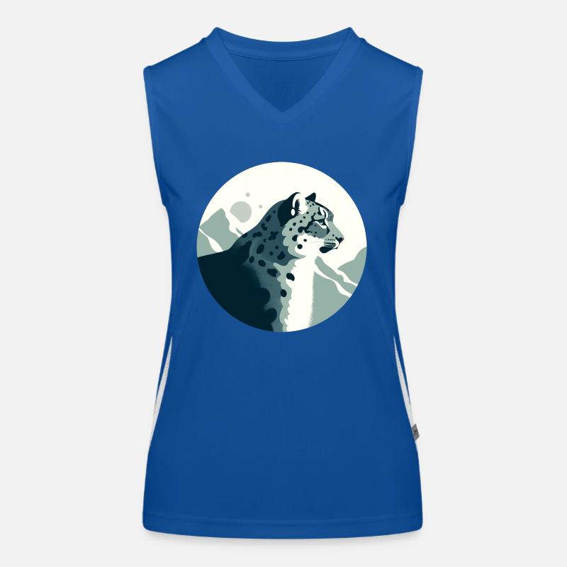 Schneeleopard Funktionelles Kontrast-Tank Top für Frauen