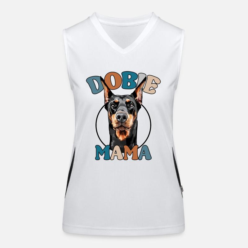Dobie Mama Dobermann Hunde Hund Wilsigns Funktionelles Kontrast-Tank Top für Frauen