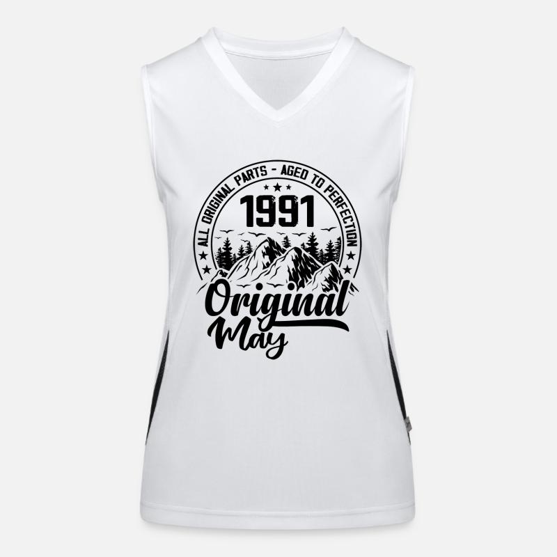 1991 May Original: 33 Years Anniversary Gift Women's Functional Contrast Tank Top