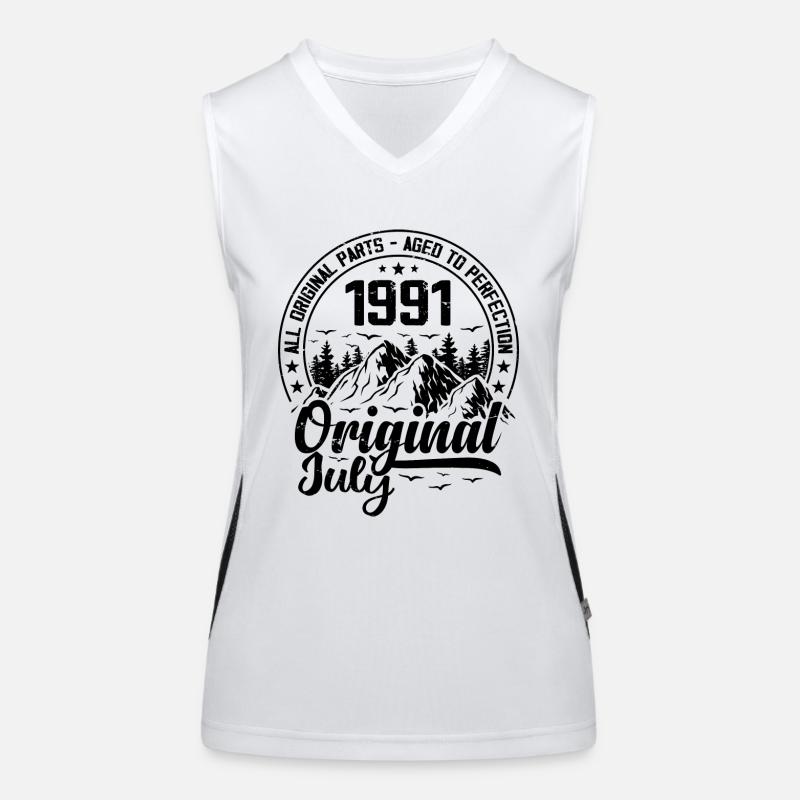1991 July Original: 33 Years Anniversary Gift Women's Functional Contrast Tank Top