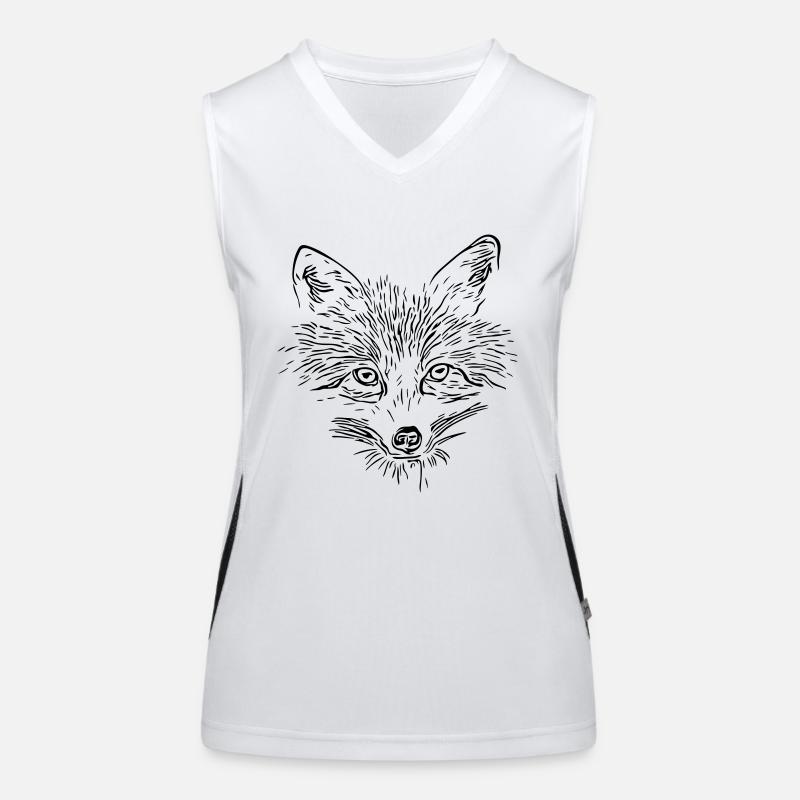 Fuchs Gesicht - Fox Face Funktionelles Kontrast-Tank Top für Frauen