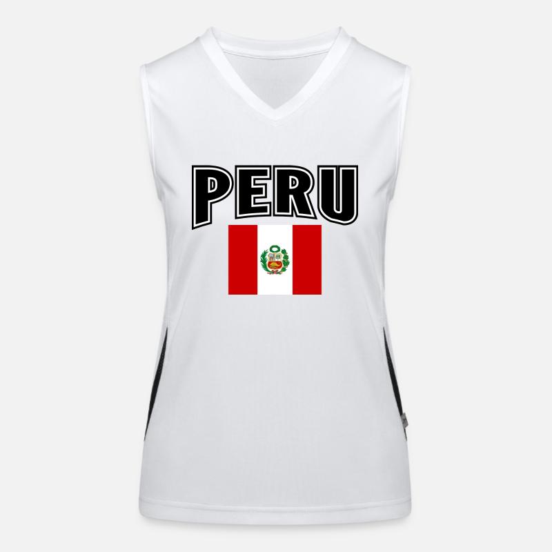 Peru - Women's Functional Contrast Tank Top - white/black