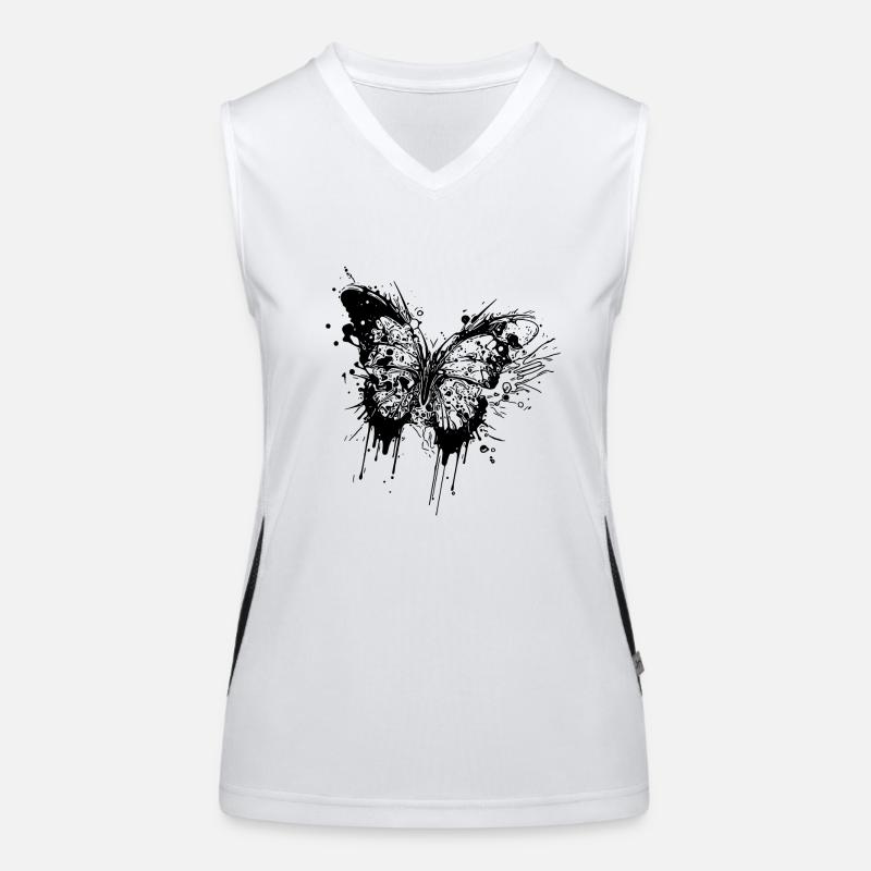 Tatouage Ink Splash Butterfly Débardeur respirant contrasté Femme