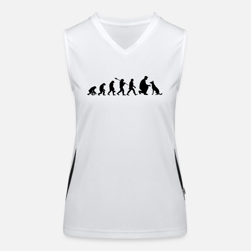 Evolution Lustiger Belgischer Malinois-Schäferhund Funktionelles Kontrast-Tank Top für Frauen