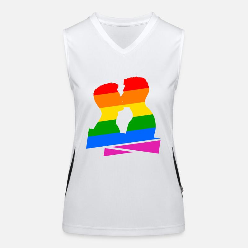 Regenbogen Kuss Funktionelles Kontrast-Tank Top für Frauen