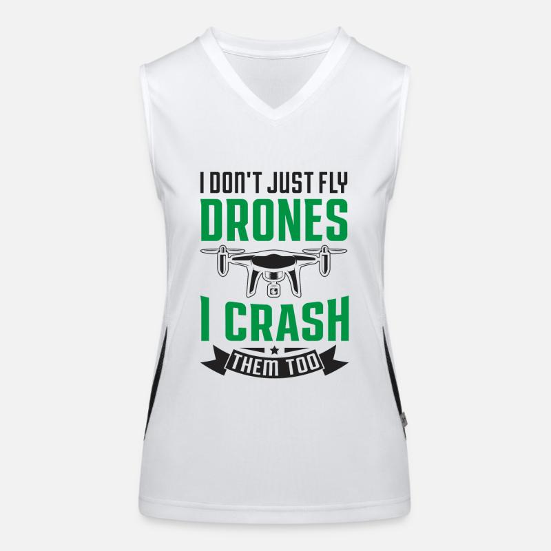 I Don't Just Fly Drones, I Crash Them Too Women's Functional Contrast Tank Top