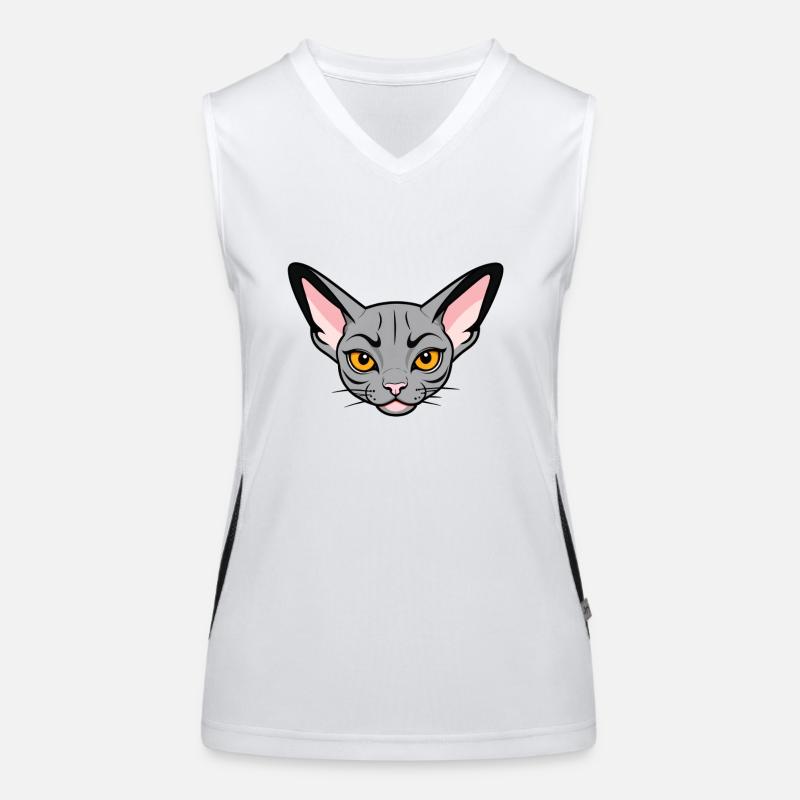 Cool Cartoon Sphynx Cat Women's Functional Contrast Tank Top