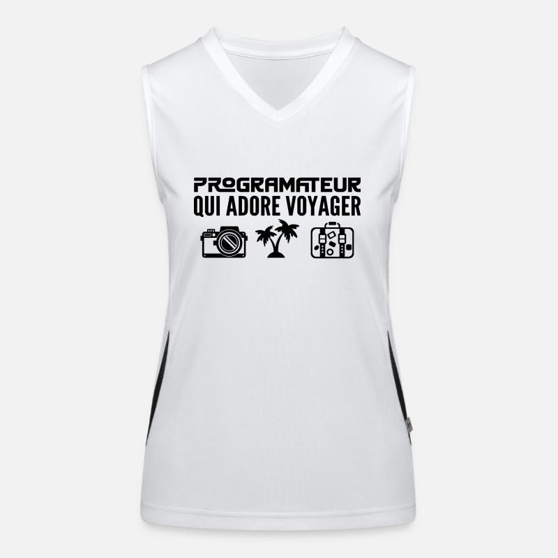 Voyageurs & Programateurs : Passion & Découverte Débardeur respirant contrasté Femme