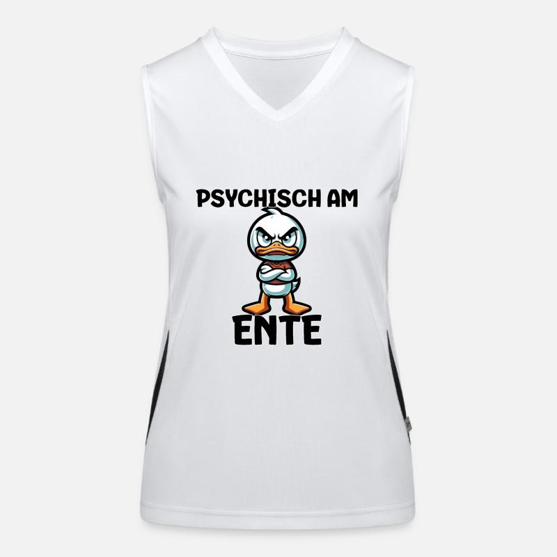 Psychically on the duck Women's Functional Contrast Tank Top