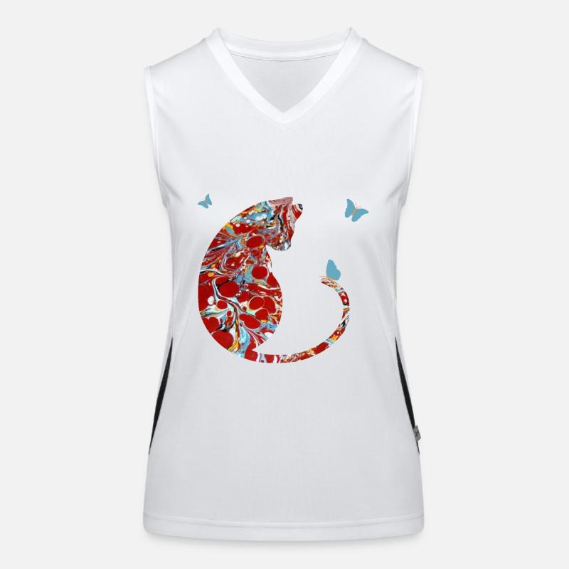 Chat avec Papillon E 251 Débardeur respirant contrasté Femme