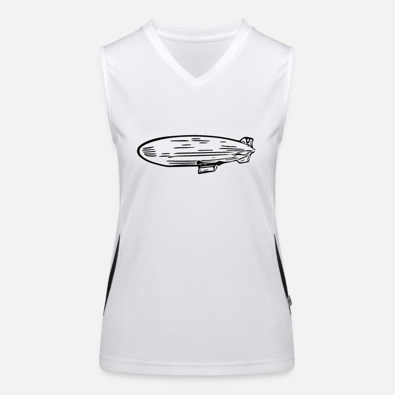 Zeppelin Airship Fan Design Women's Functional Contrast Tank Top