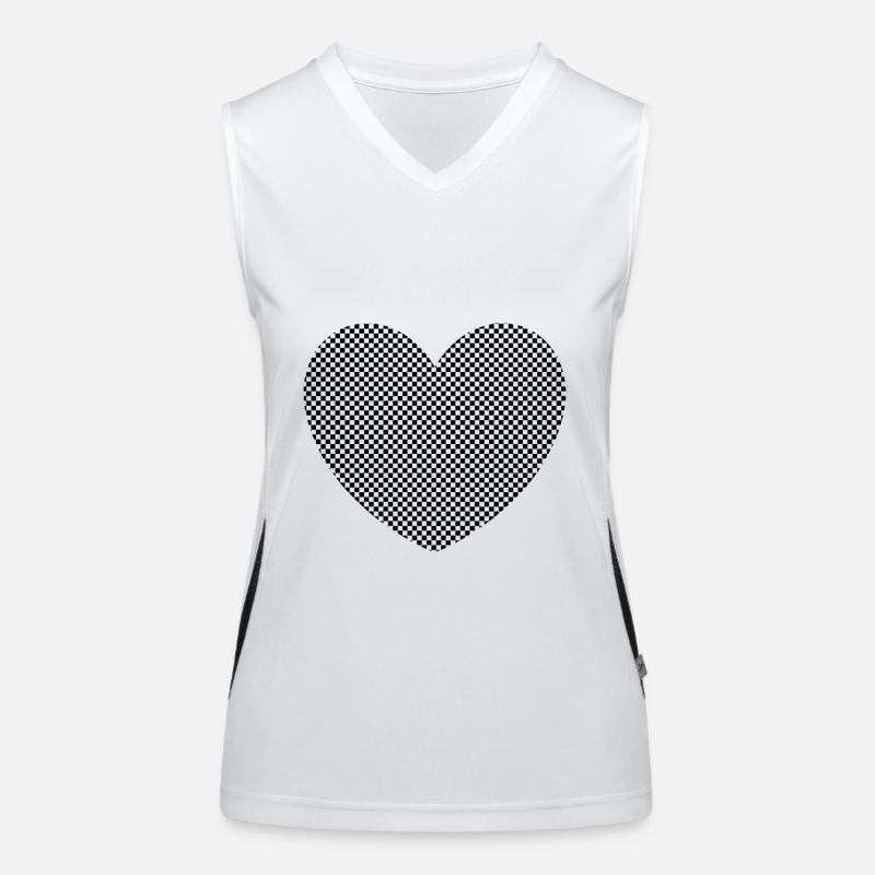 Schwarzes Herz Geschenk Funktionelles Kontrast-Tank Top für Frauen
