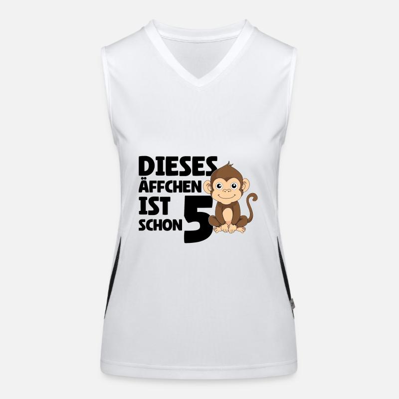 5. Geburtstag 2019 - Dieses Äffchen Ist Schon 5 Funktionelles Kontrast-Tank Top für Frauen