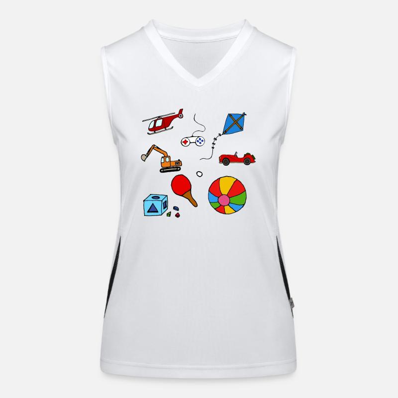 Toys Kids Playing Comic Style Women's Functional Contrast Tank Top