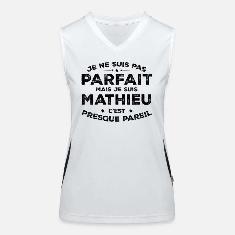 Mathieu Un Prénom, Une Attitude L’Humour Mathieu Débardeur respirant contrasté Femme