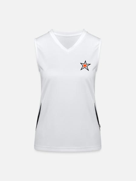 Stern mit Outline – 2 Farben - Funktionelles Kontrast-Tank Top für Frauen - Weiß/Schwarz - Vorne