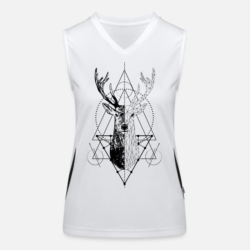 Geometrischer Hirsch Funktionelles Kontrast-Tank Top für Frauen