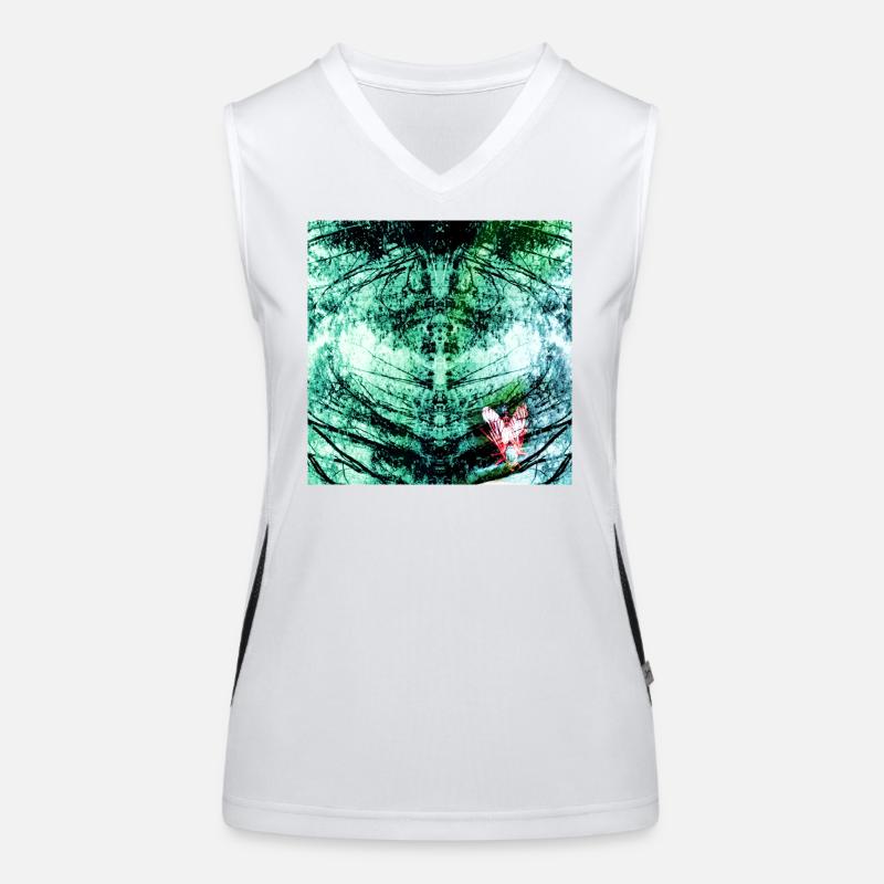 Forest Reflection Teal Butterfly Women's Functional Contrast Tank Top