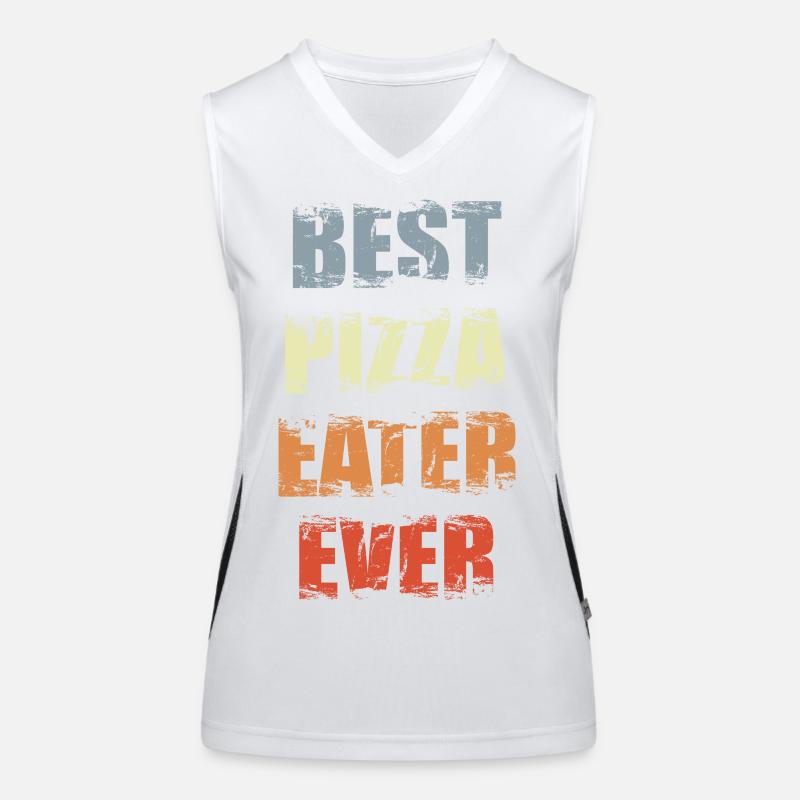 Funny Pizza Eater Women's Functional Contrast Tank Top