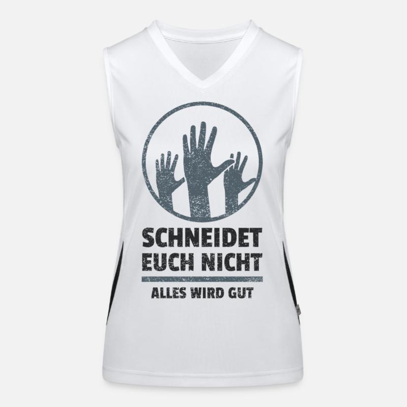 logo schneidet euch nicht Funktionelles Kontrast-Tank Top für Frauen
