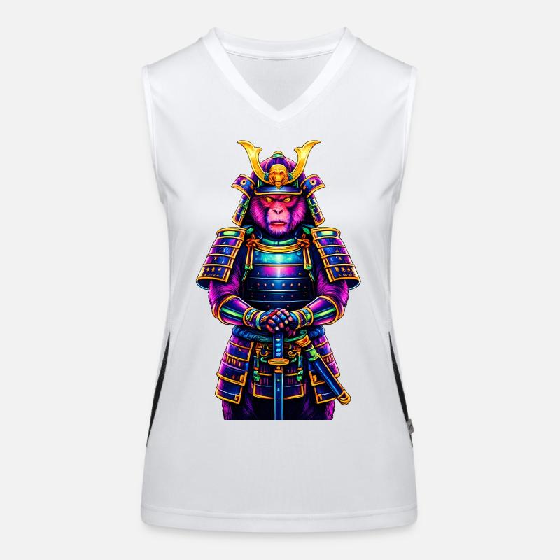 Neon-Samurai-Affe Japanisches Krieger-Tier Funktionelles Kontrast-Tank Top für Frauen