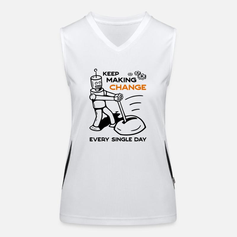 Keep Making Change Every Single Day - 5 Women's Functional Contrast Tank Top