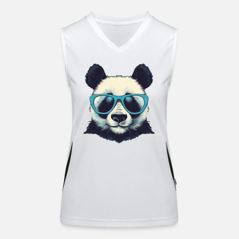 Cooler Panda mit Sonnenbrille Funktionelles Kontrast-Tank Top für Frauen