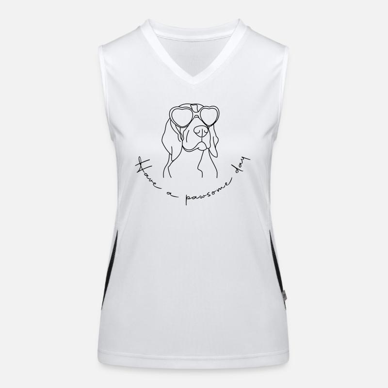 Beagle Pawsome Day - Women's Functional Contrast Tank Top - white/black