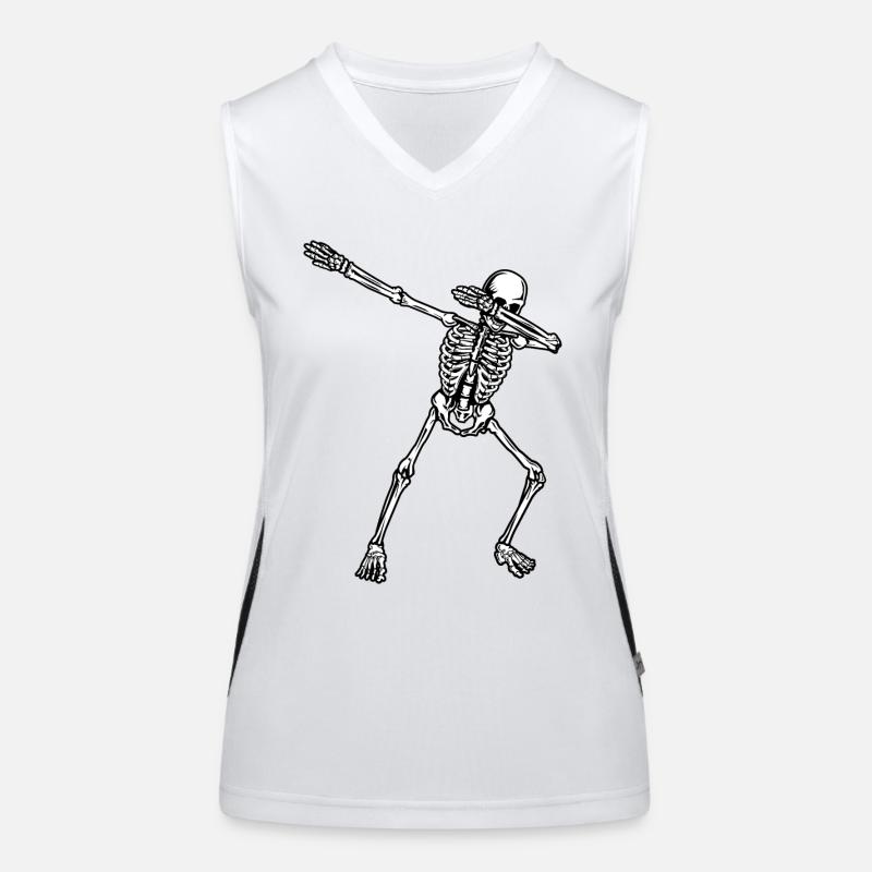 Dab Dabbing Skeleton Cool Shirt Design Cadeau Débardeur respirant contrasté Femme