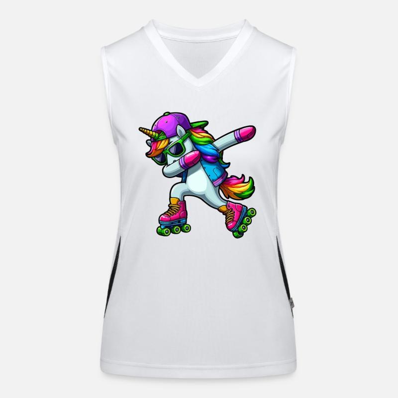 DABBENDES EINHORN AUF INLINERN Funktionelles Kontrast-Tank Top für Frauen